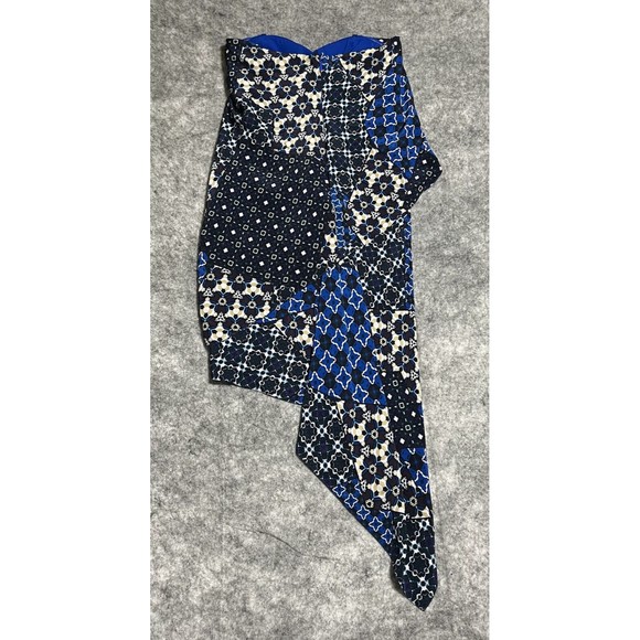 BCBG MaxAzria Corset Top Womens 2 Blue BOHO Asymmetric Ribs Fringe Bustier Tiers - Picture 3 of 17